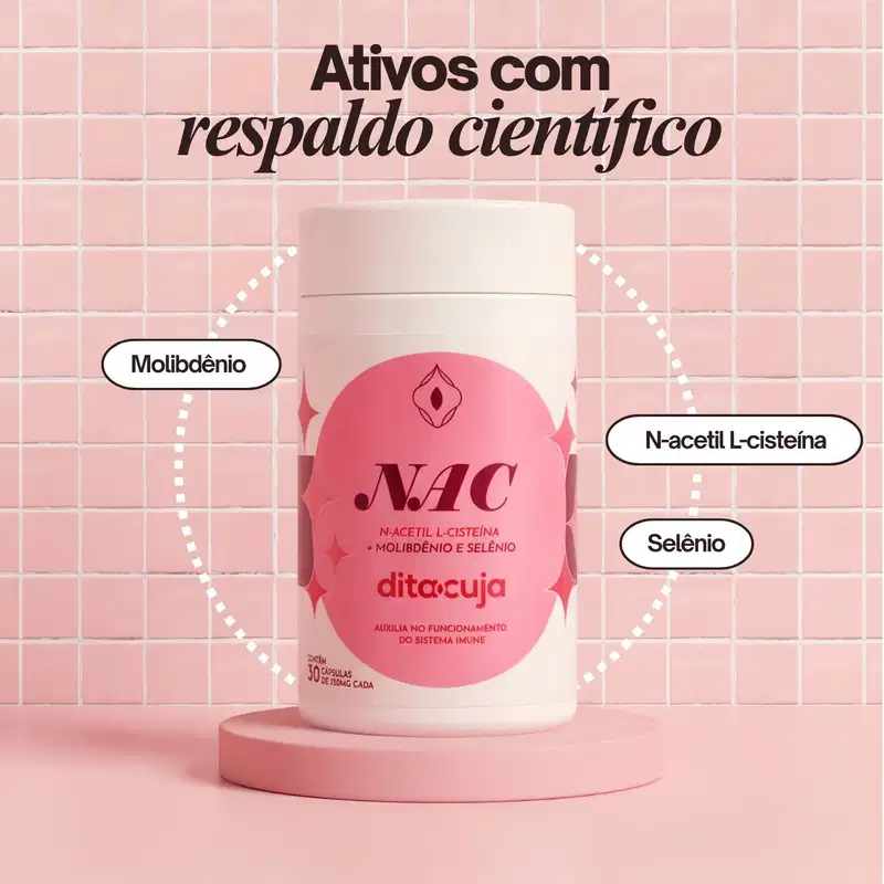 NAC N-Acetil L-Cisteína 30 Cáps Dita Cuja Selênio Molibdênio
