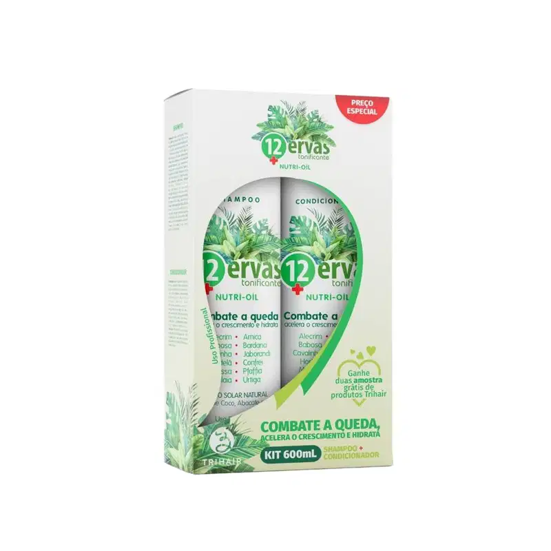 Kit Shampoo + Condicionador 300ml 12 Ervas Nutri-Oil