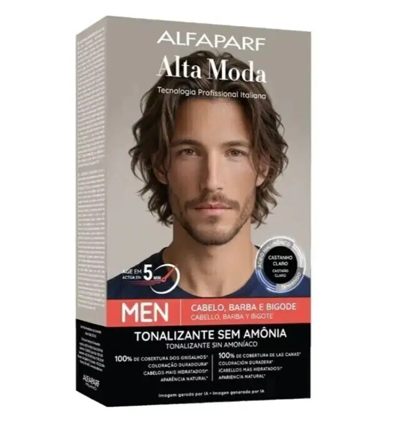 TINTURA ALTA MODA MEN SEM AMÔNIA TOM:CASTANHO CLARO