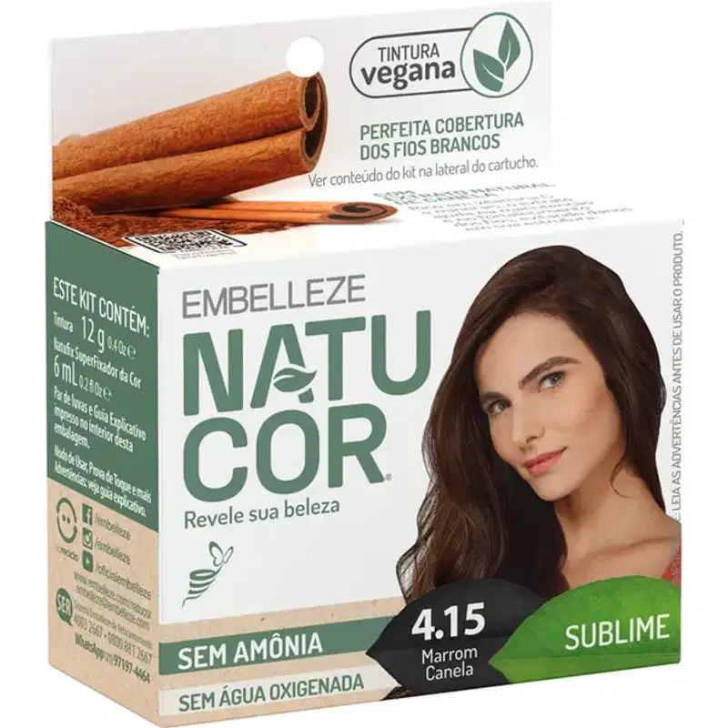 Embelleze Natucor 4.15 Marrom Canela - Coloração 18g