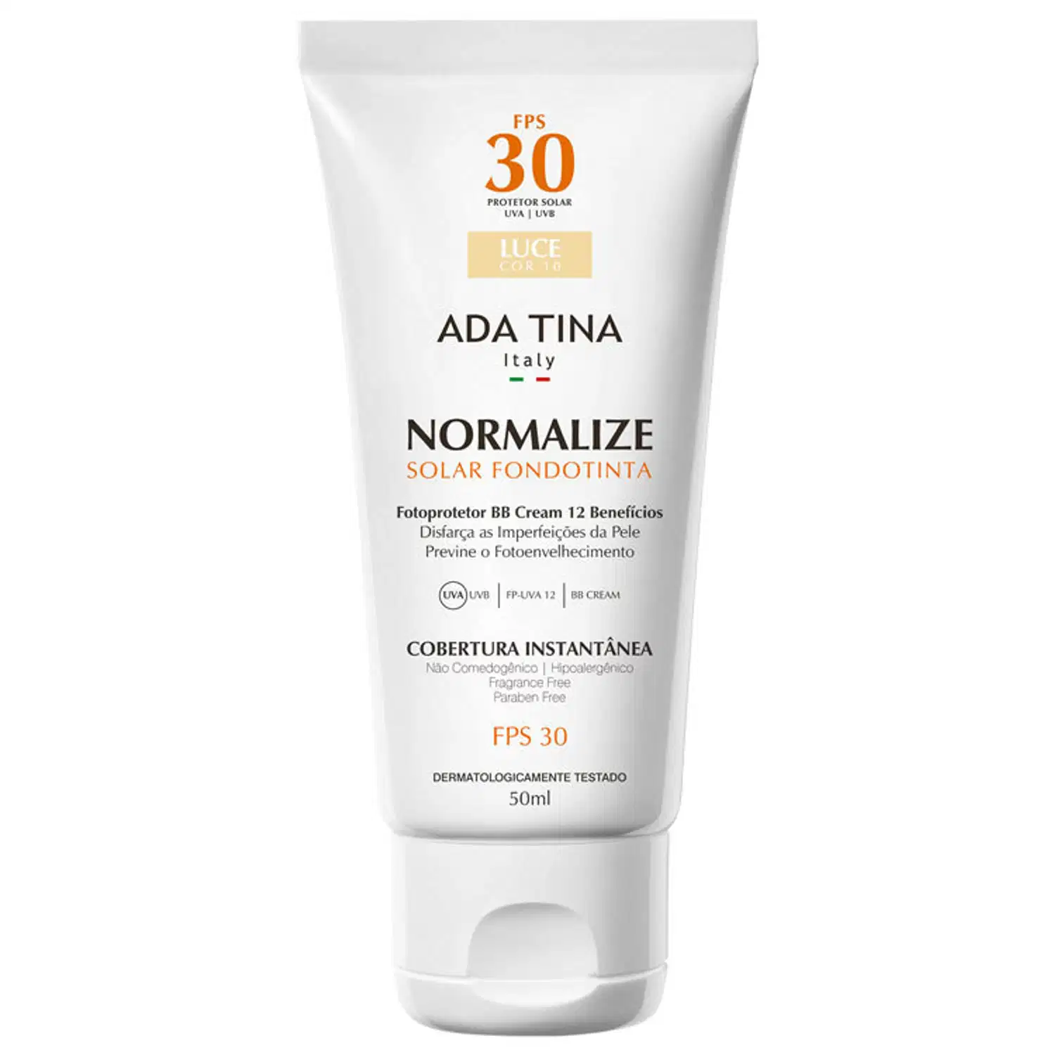 Ada Tina Normalize Ft Luce Cor 10 FPS 30 - Protetor Solar Facial com Cor 50ml