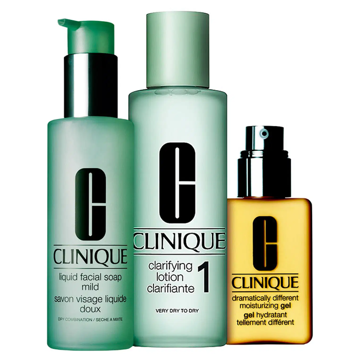 Kit Clinique Sistema 3 Passos Pele 1 Extra (3 produtos)