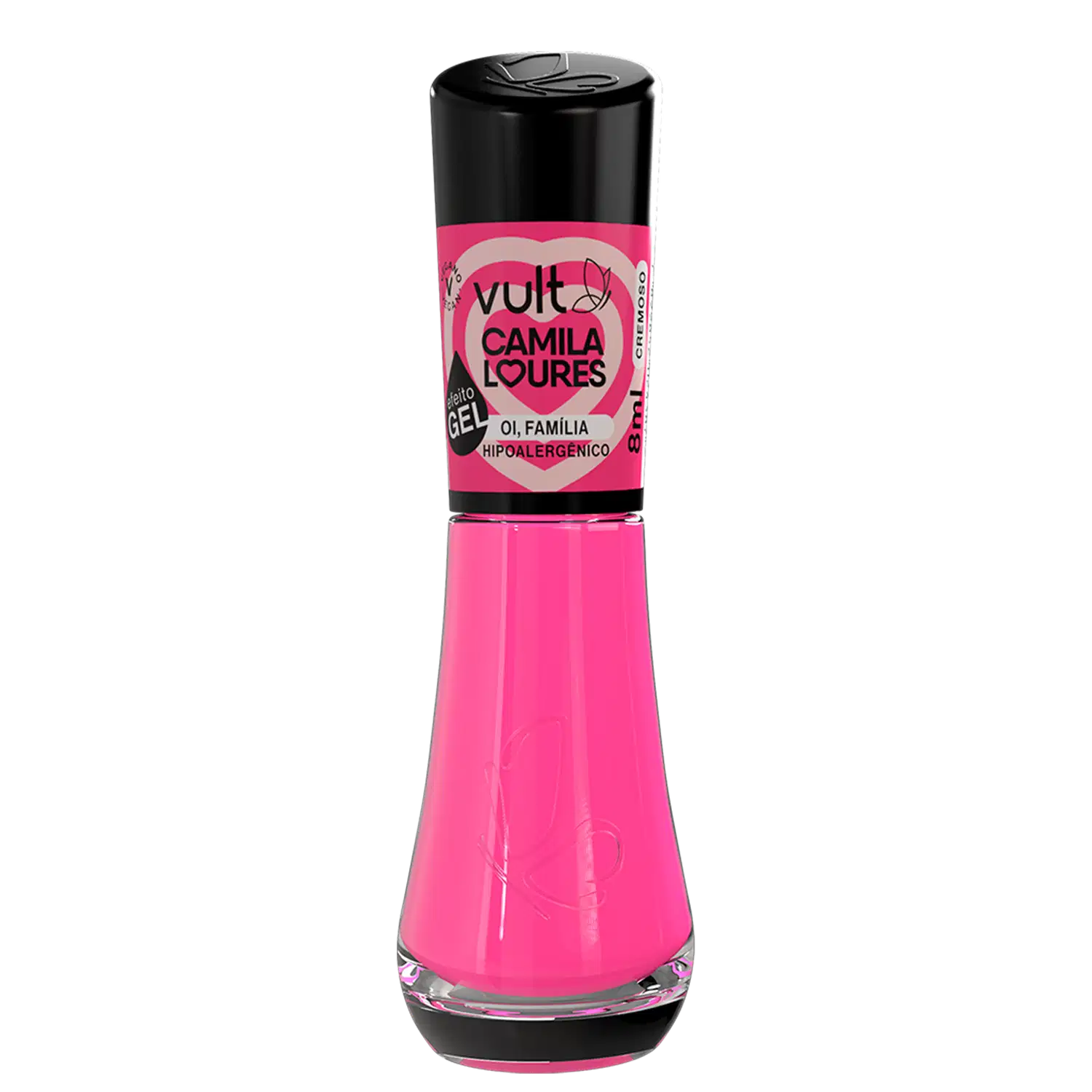 Vult Camila Loures Efeito Gel Rosa Oi, Família! - Esmalte Cremoso 8ml