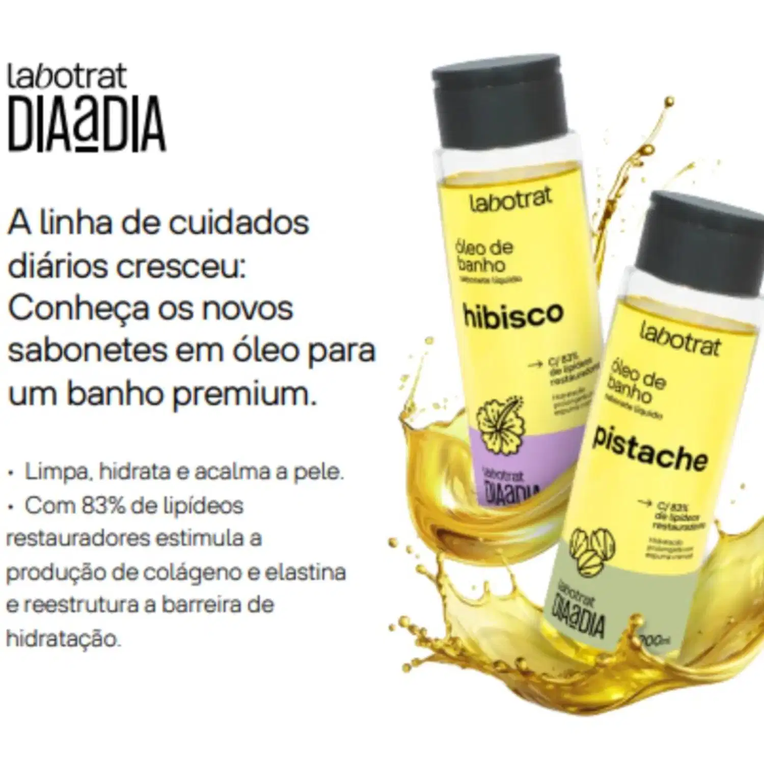 Sabonete Líquido Óleo De Banho Labotrat Dia A Dia Pistache 200ml
