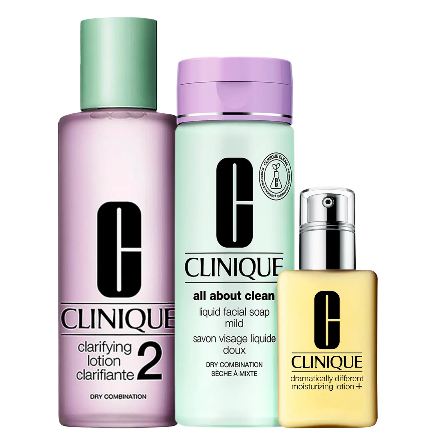 Kit Clinique Sistema 3 Passos Pele 2 Extra (3 produtos)
