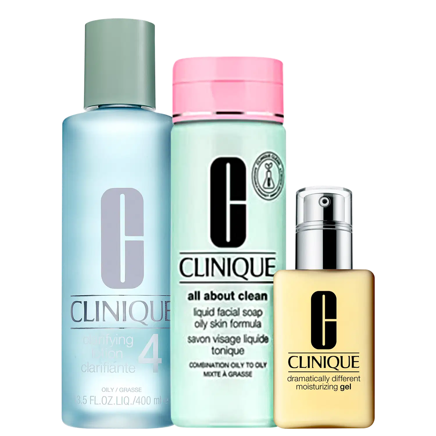 Kit Clinique Sistema 3 Passos Pele 4 Extra (3 produtos)