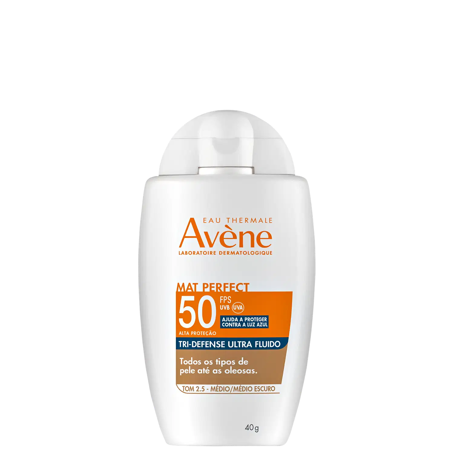 Protetor Solar Facial Avène Mat Perfect Tri-Defense Ultra Fluido Tom 2.5 Médio/Médio Escuro FPS 50 40g — foto 3