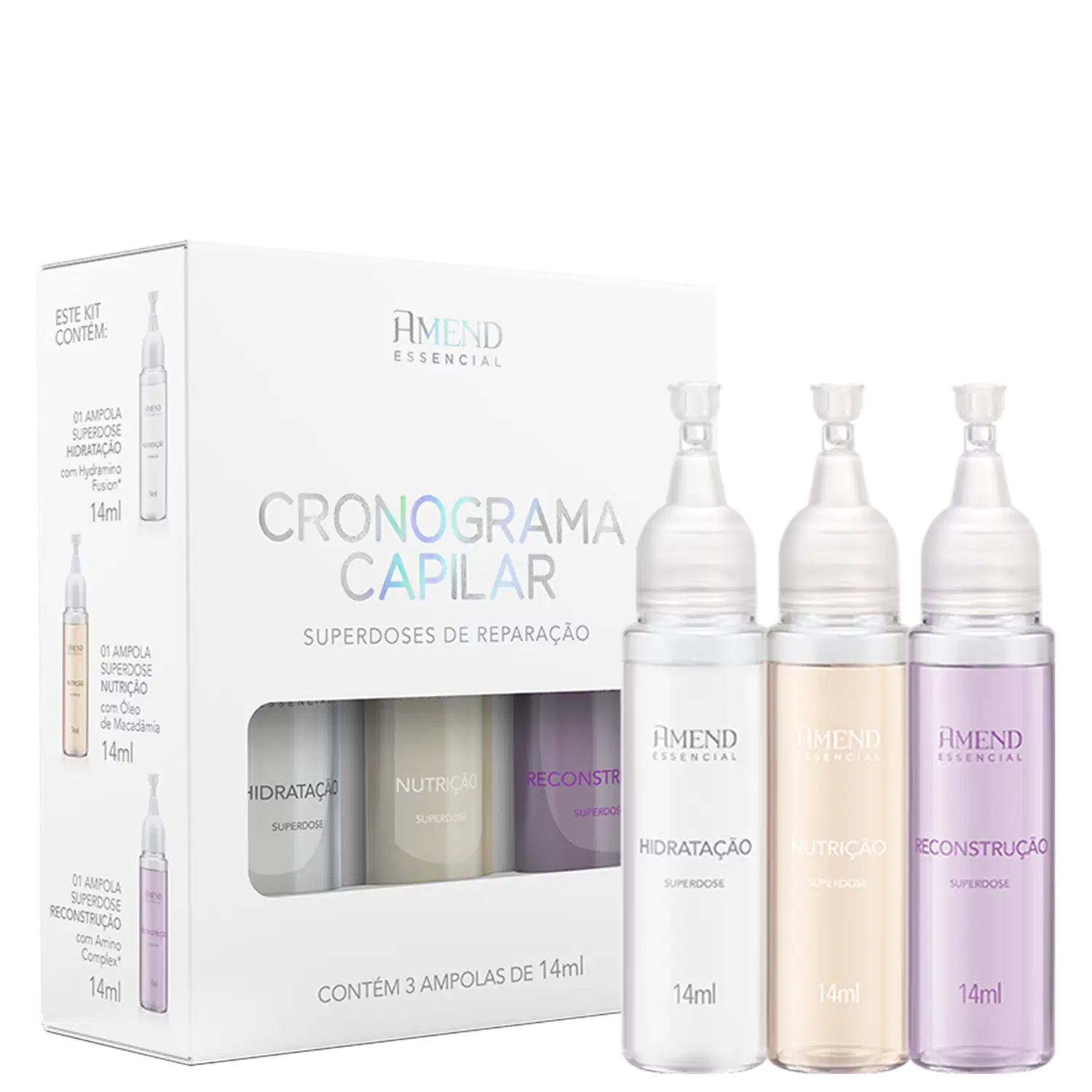 Kit Amend Cosméticos Essencial Cronograma Capilar Superdoses de Reparação (3 Produtos) — foto 3