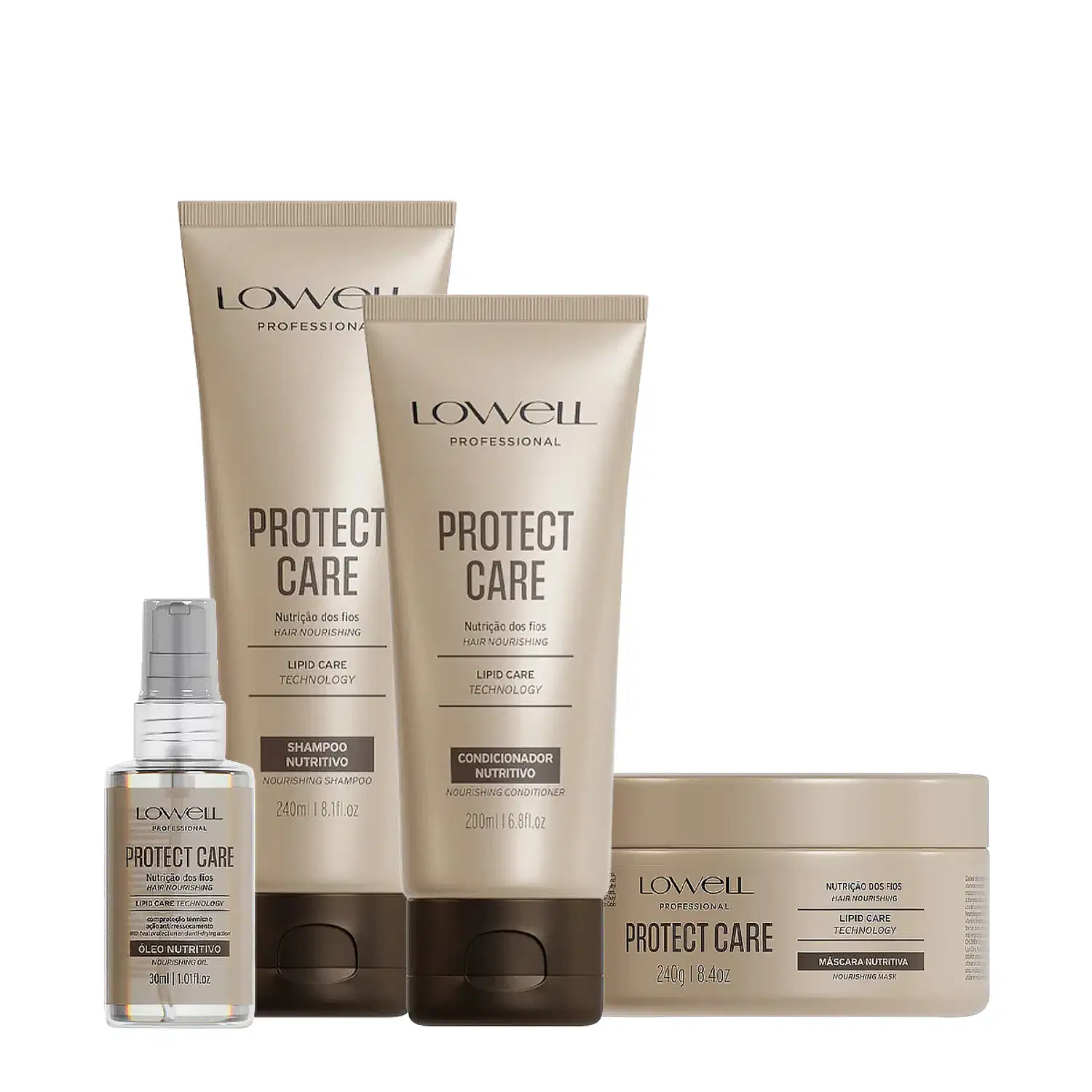 Kit Lowell Protect Care Nutritivo Home Care Oil (4 produtos)