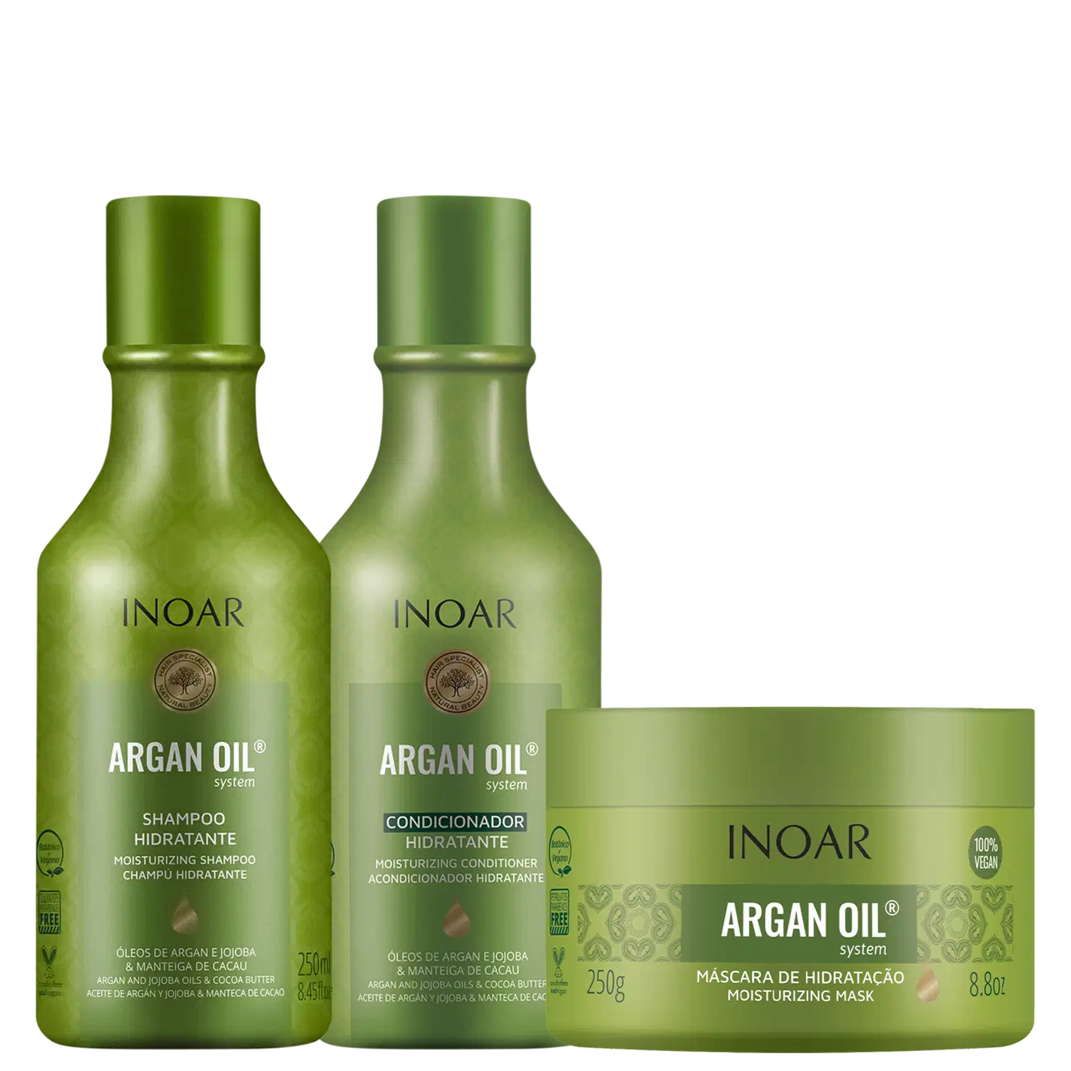 Kit Inoar Argan Oil System Trio (3 Produtos)