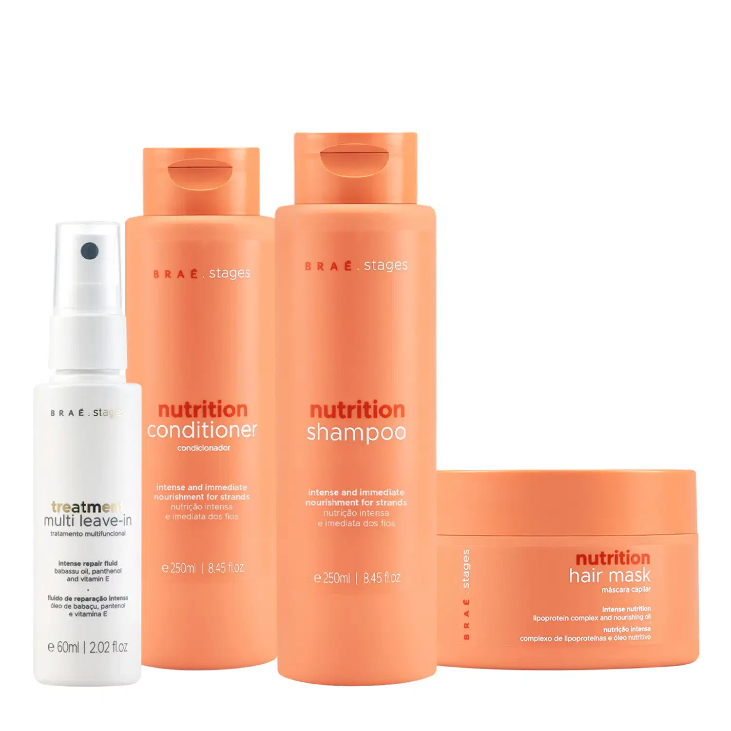 Kit Braé Stages Nutrition Multi Home Care Leave-in (4 produtos)
