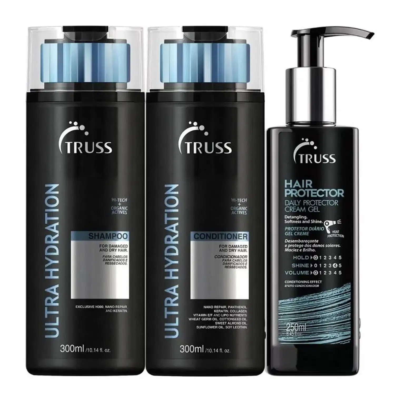 Kit Truss Ultra Hydration - Shampoo 300ml + Condicionador 300ml + Hair Protector 250ml