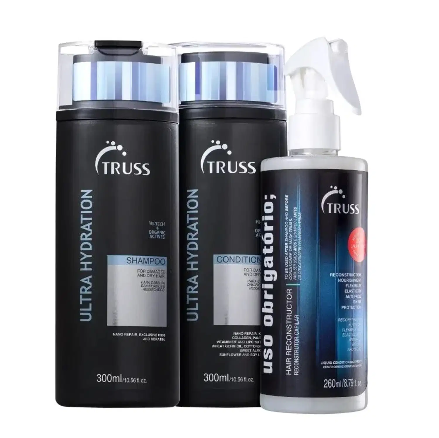 Kit Truss Ultra Hydration - Shampoo 300ml + Condicionador 300ml + Uso Obrigatório 260ml