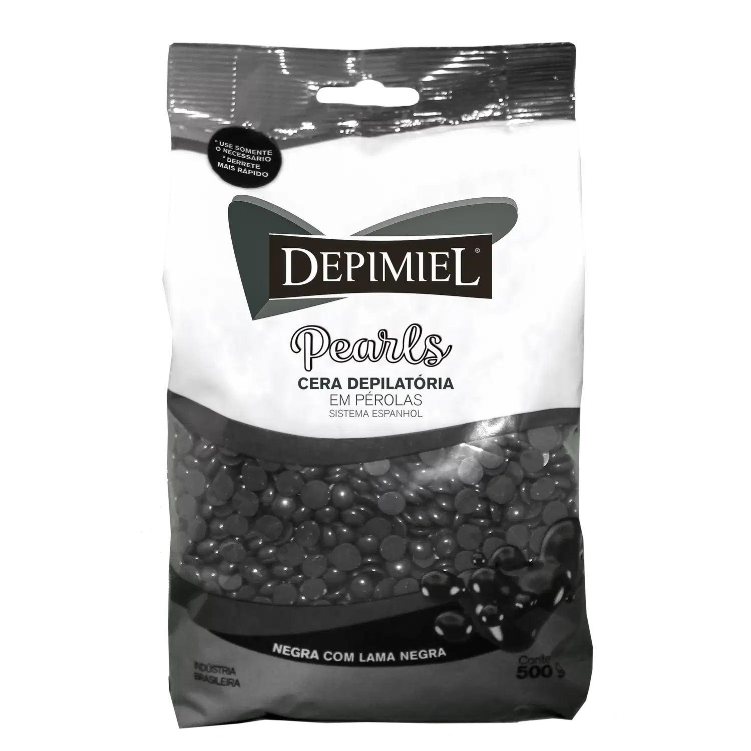 Depimiel Pearls Lama Negra - Cera Depilatória em Pérolas 500g
