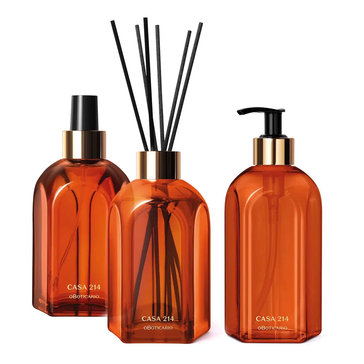 Combo Casa 214 Vanilla Sublime: Sabonete Líquido 400ml + Difusor de Ambiente com Varetas 250ml + Aromatizador de Ambiente em Spray 250ml