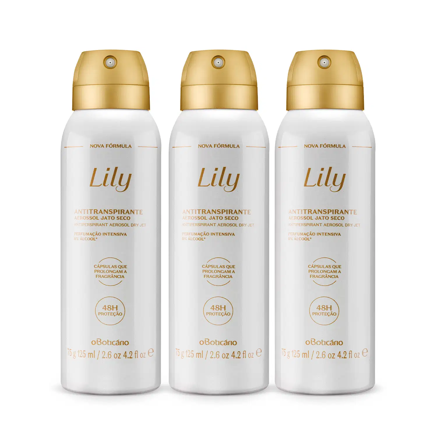 Combo Lily: Desodorante Antitranspirante Aerosol 3x125ml cada