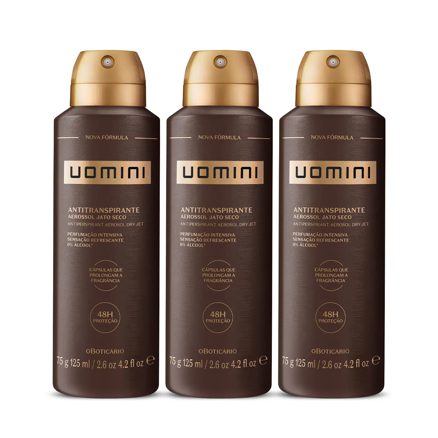 Combo Uomini: Desodorante Antitranspirante Aerossol 3x125ml cada