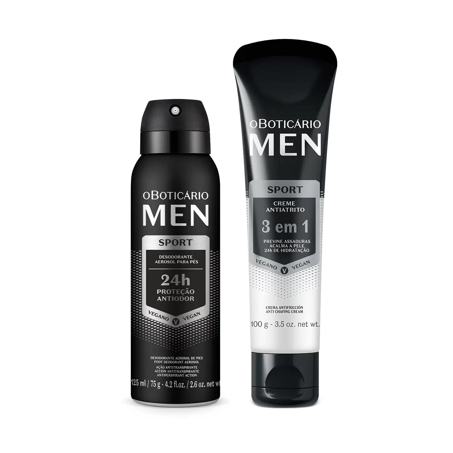 Combo MEN Sport: Creme Antiatrito 3 em 1 100g + Desodorante Para Pés 125ml