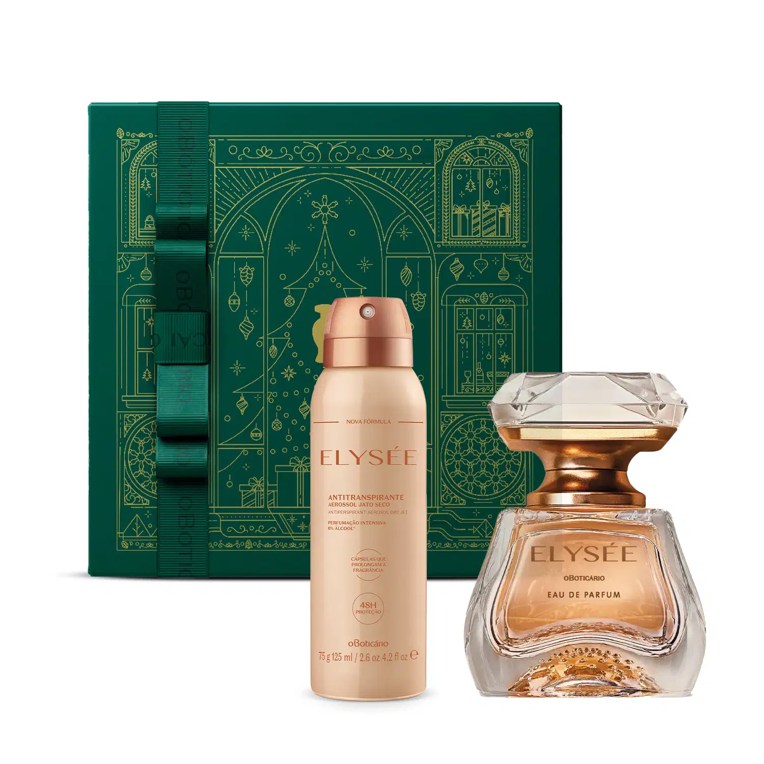 Combo Presente Elysée: Eau De Parfum 50ml + Desodorante Antitranspirante Aerossol 75g + Caixa Presenteável