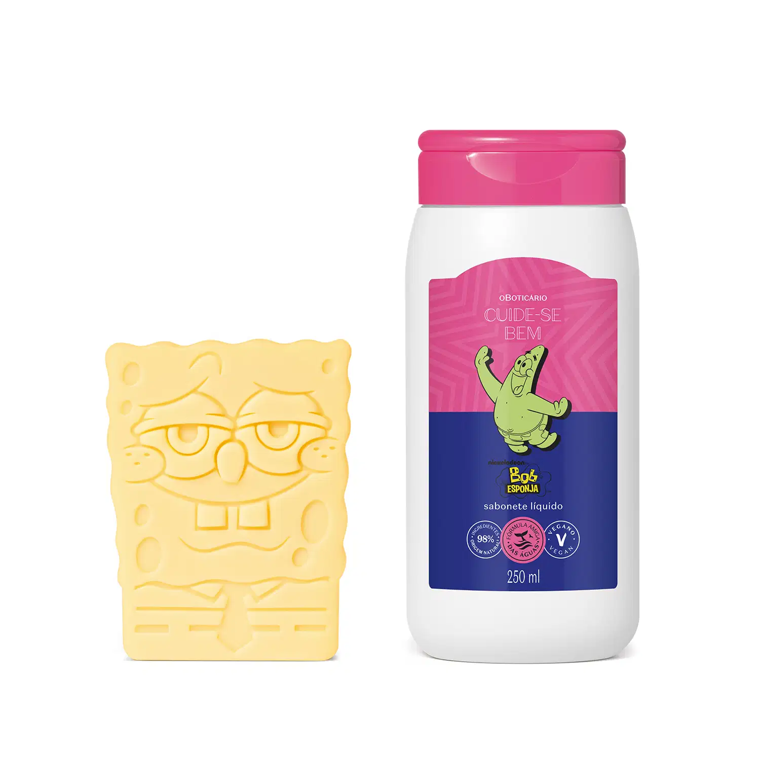 Combo Cuide-se Bob Esponja: Sabonete Líquido 250ml + Sabonete em Barra 2 x 100g > Combo Cuide-se Bob Esponja: Sabonete Líquido 250ml + Sabonete em Barra 2 x 100g