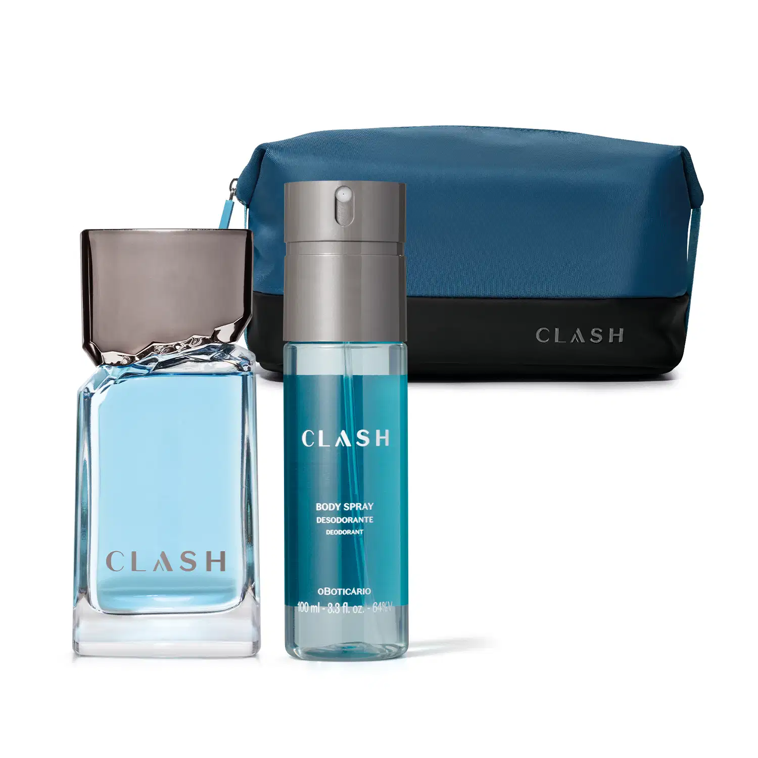 Combo Clash: Desodorante Colônia 100ml + Body Spray 100ml+ Nécessarie > Combo Clash: Desodorante Colônia 100ml + Body Spray 100ml+ Nécessarie