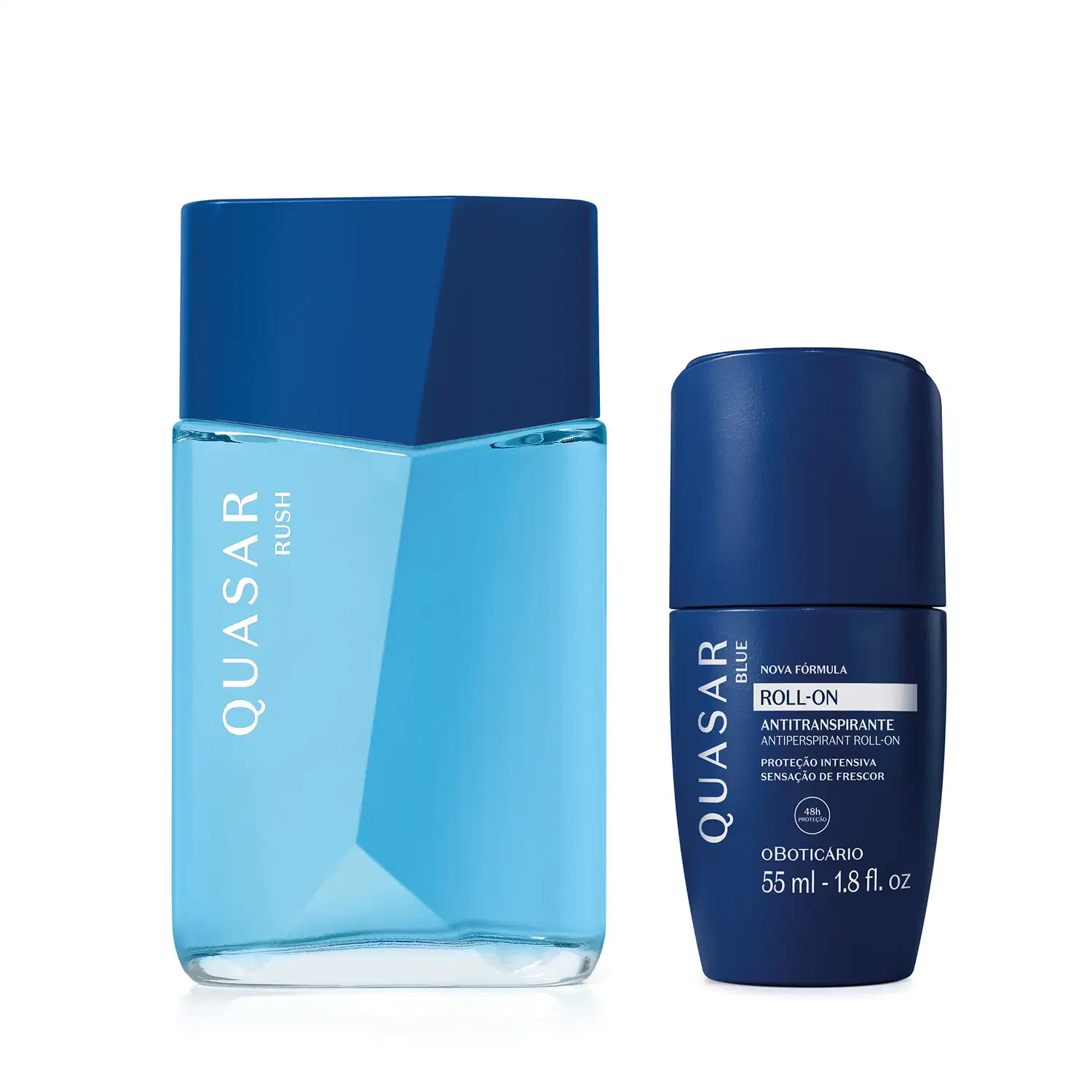 Combo Quasar:Rush Desodorante Colônia 100ml + Desodorante Roll-On Blue 55ml