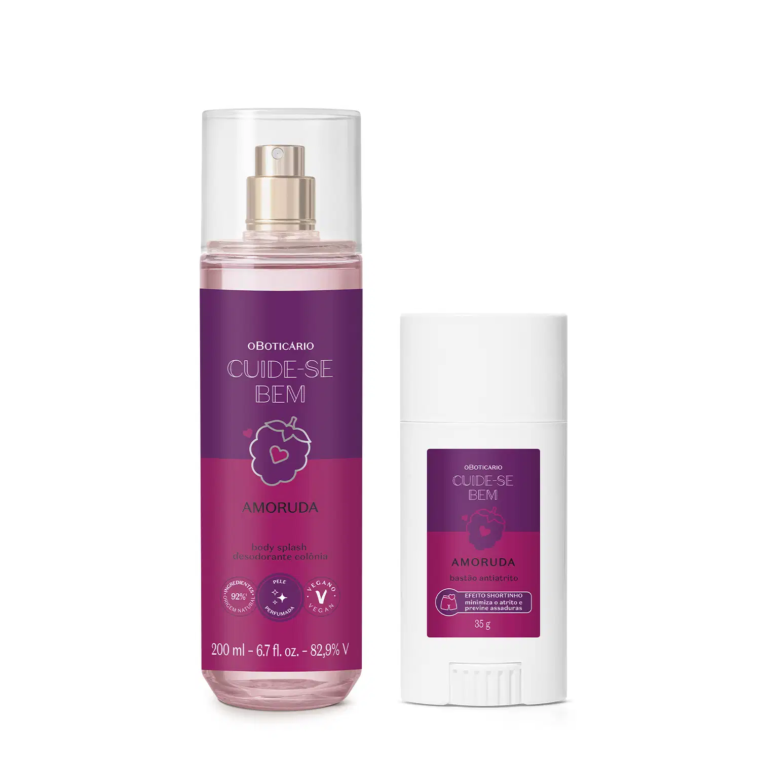 Combo Cuide-se Bem Amoruda: Bastão Anti-Atrito 35g +Body Splash 200ml > Combo Cuide-se Bem Amoruda: Bastão Anti-Atrito 35g +Body Splash 200ml