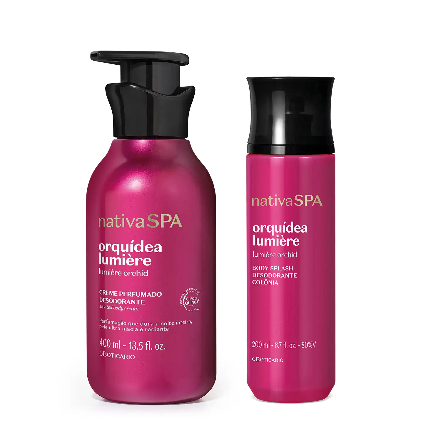 Combo Nativa SPA Orquídea Lumière: Creme Perfumado Desodorante 400ml + Body Splash 200ml