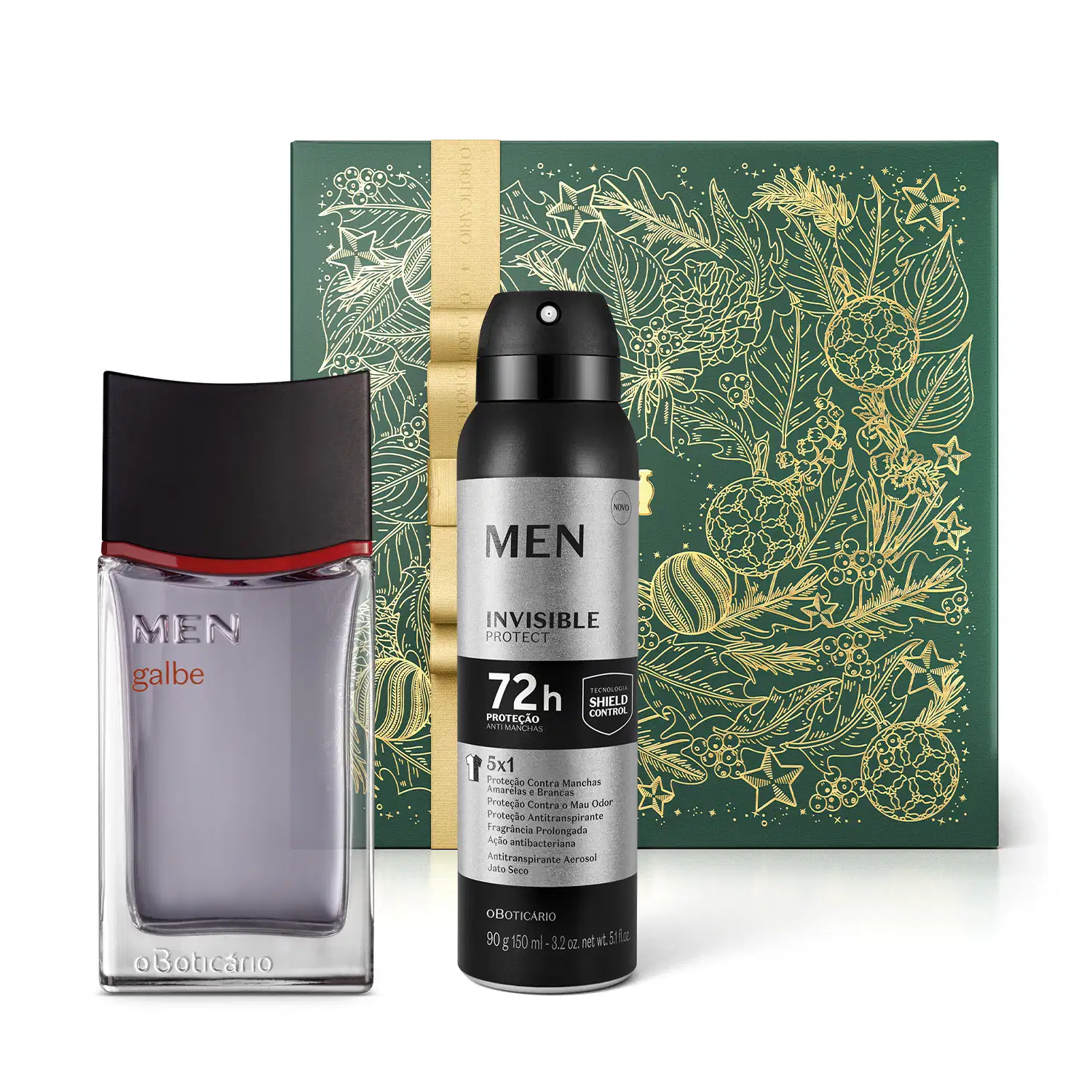 Combo Presente Men: Galbe Desodorante Colônia 100ml + Invisible Desodorante Antitranspirante 150ml + Caixa de Presente