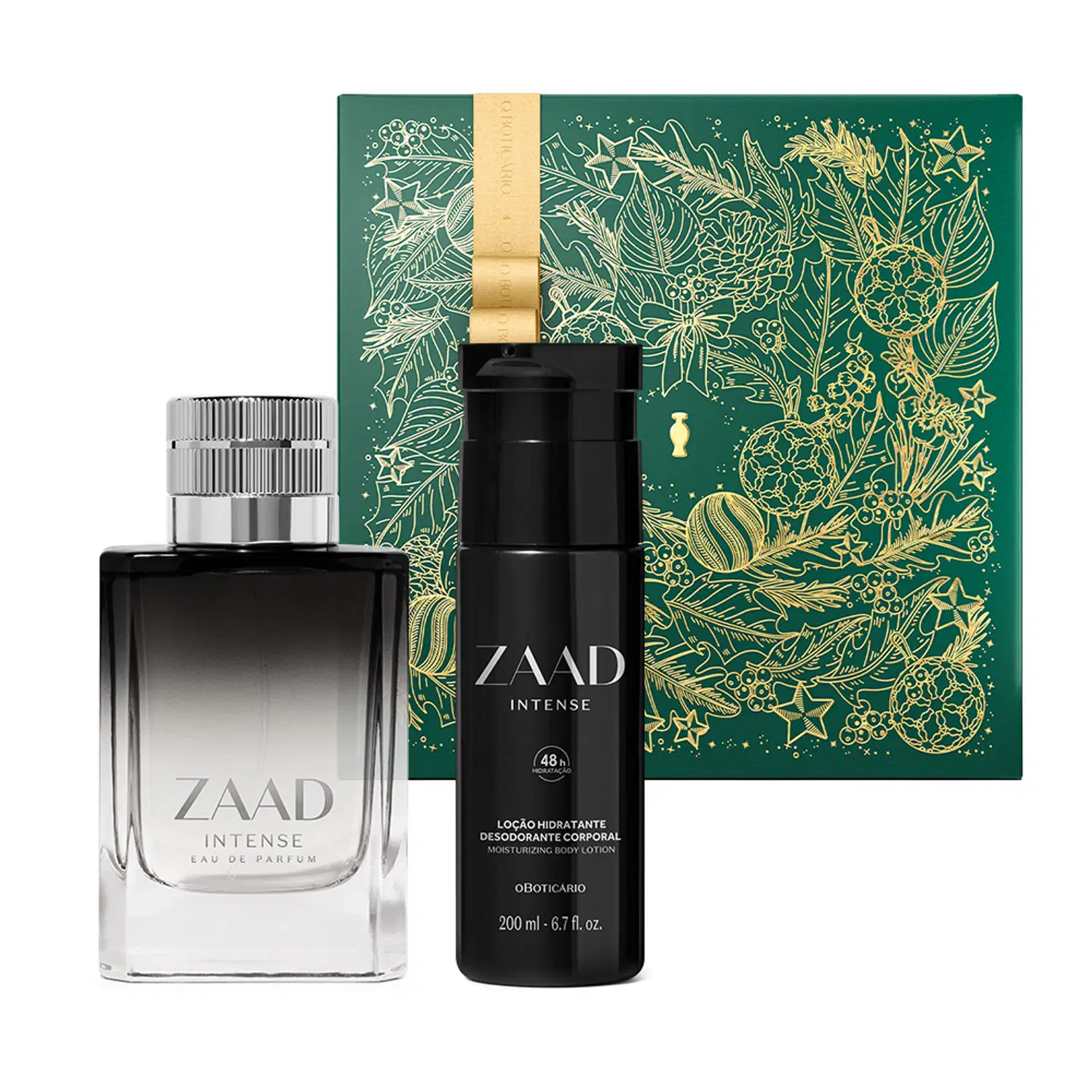 Combo Presente Natal Zaad Intense: Eau De Parfum 95ml + Loção Corporal 200ml + Caixa de Presente