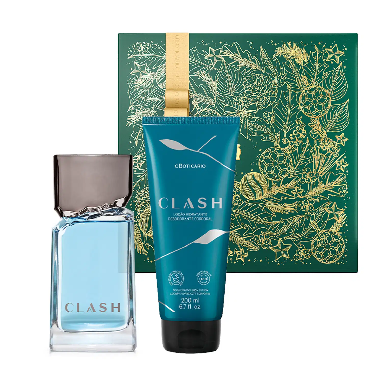 Combo Presente Natal Clash: Desodorante Colônia 100ml + Loção Desodorante 200ml + Caixa de Presente
