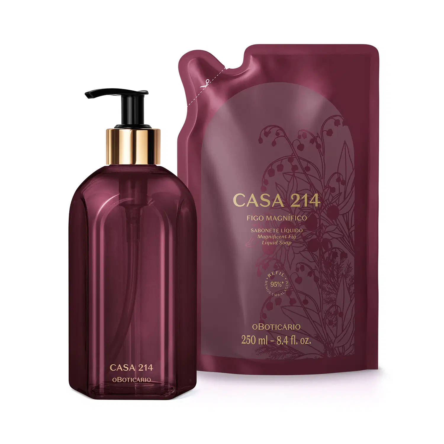 Combo Casa 214 Figo Magnífico: Sabonete Líquido 250ml + Refil 250ml > Combo Casa 214 Figo Magnífico: Sabonete Líquido 250ml + Refil 250ml
