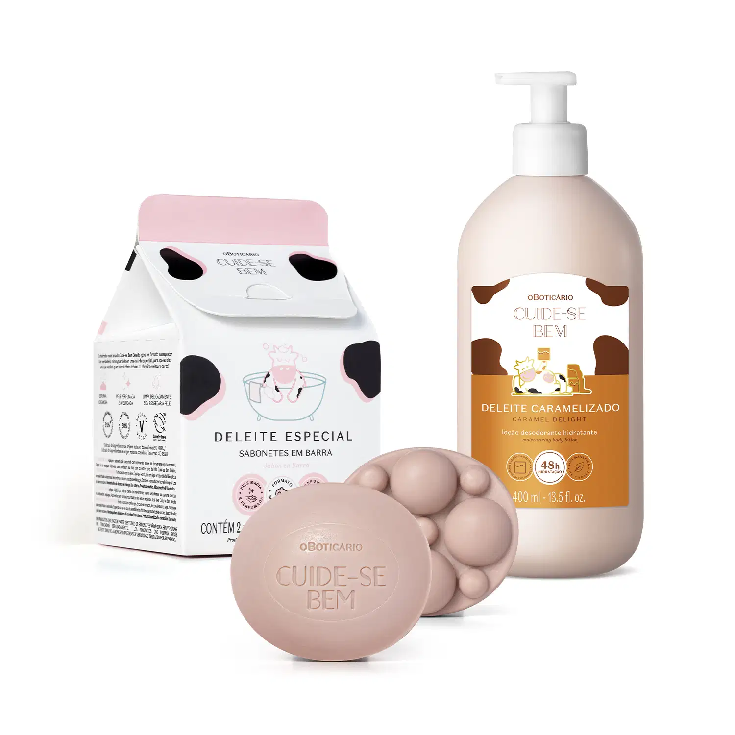 Combo Cuide-se Bem Deleite: Loção Corporal 400ml + Sabonetes Em Barra 2x90g > Combo Cuide-se Bem Deleite: Loção Corporal 400ml + Sabonetes Em Barra 2x90g