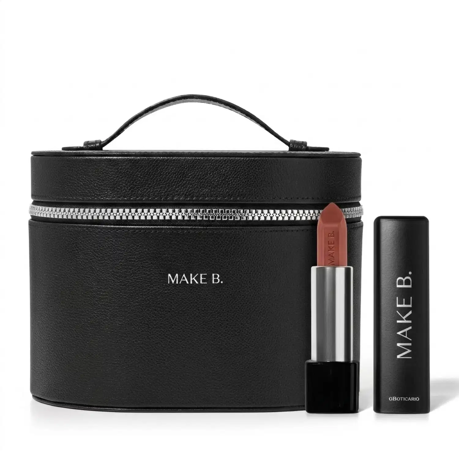 Combo Make B.: Batom Vermelho 3,9g +Nécessaire Preto com Alça