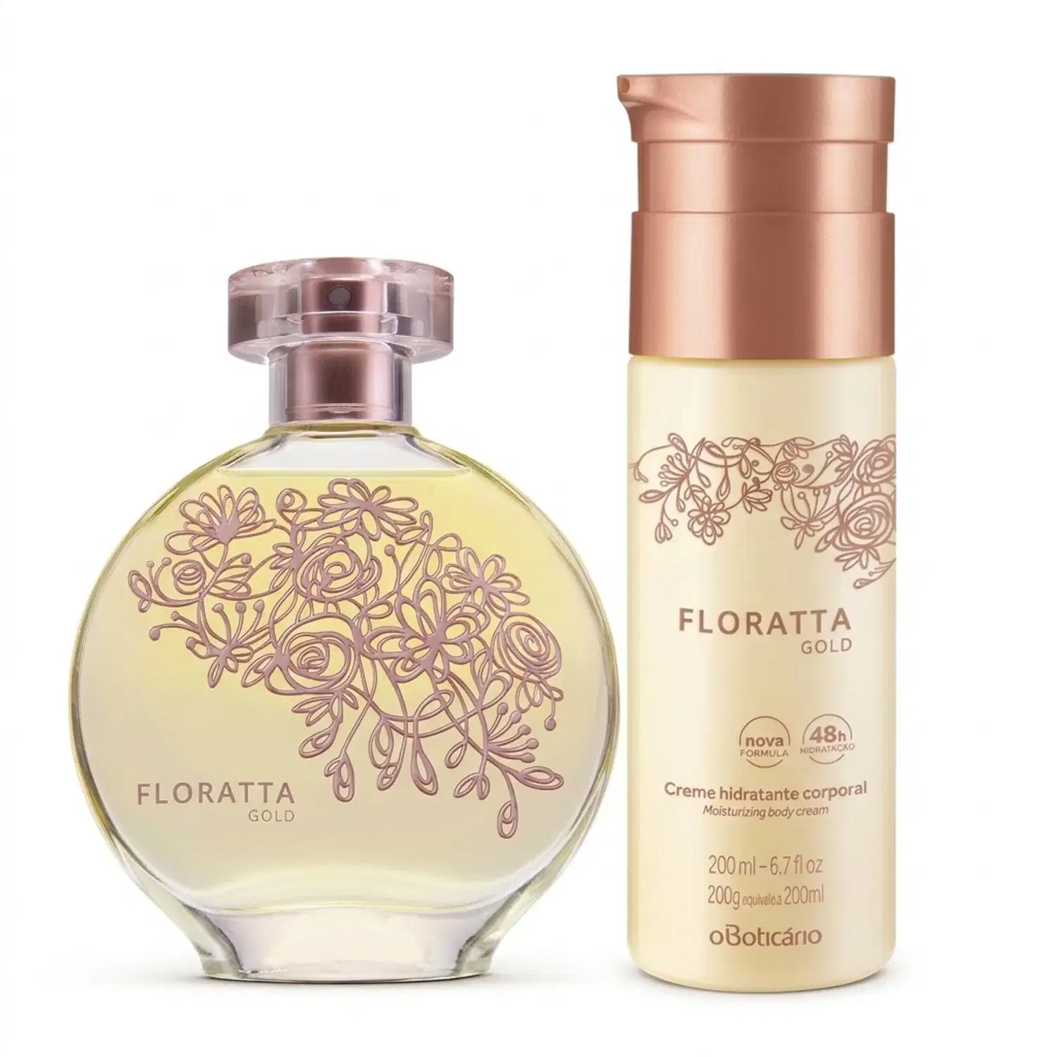 Combo Floratta Gold: Desodorante Colônia 75ml + Creme Hidratante Desodorante Corporal 200ml