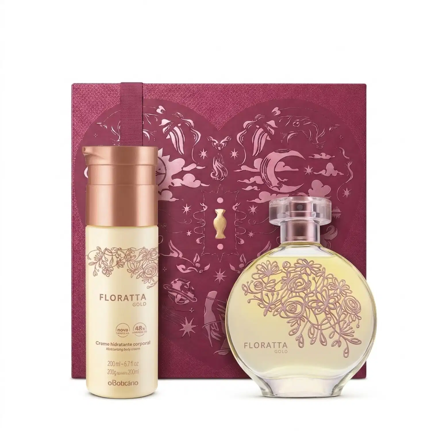 Combo Presente Floratta Gold: Desodorante Colônia 75ml + Creme Hidratante Desodorante Corporal 200ml