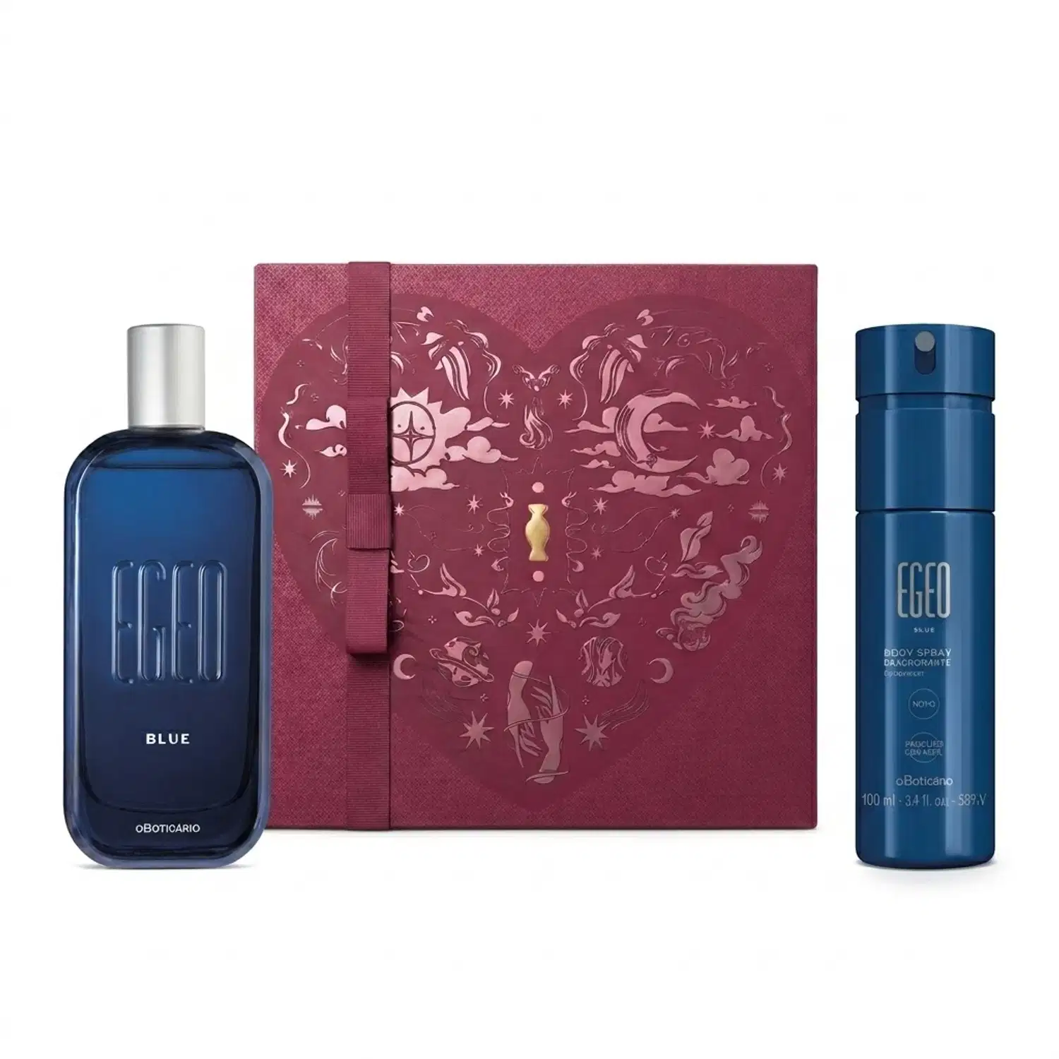 Combo Egeo Blue: Desodorante Colônia 90ml + Body Spray 100ml