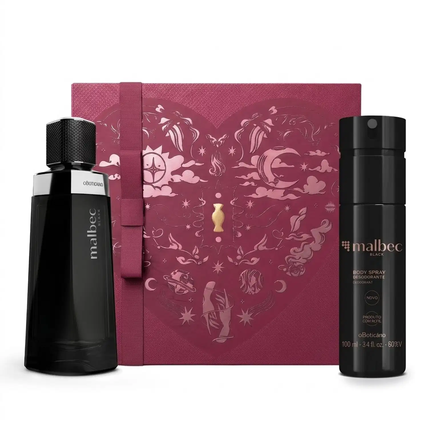 Combo Presente Malbec Black: Desodorante Colônia 100ml + Body Spray 100ml > Combo Presente Malbec Black: Desodorante Colônia 100ml + Body Spray 100ml