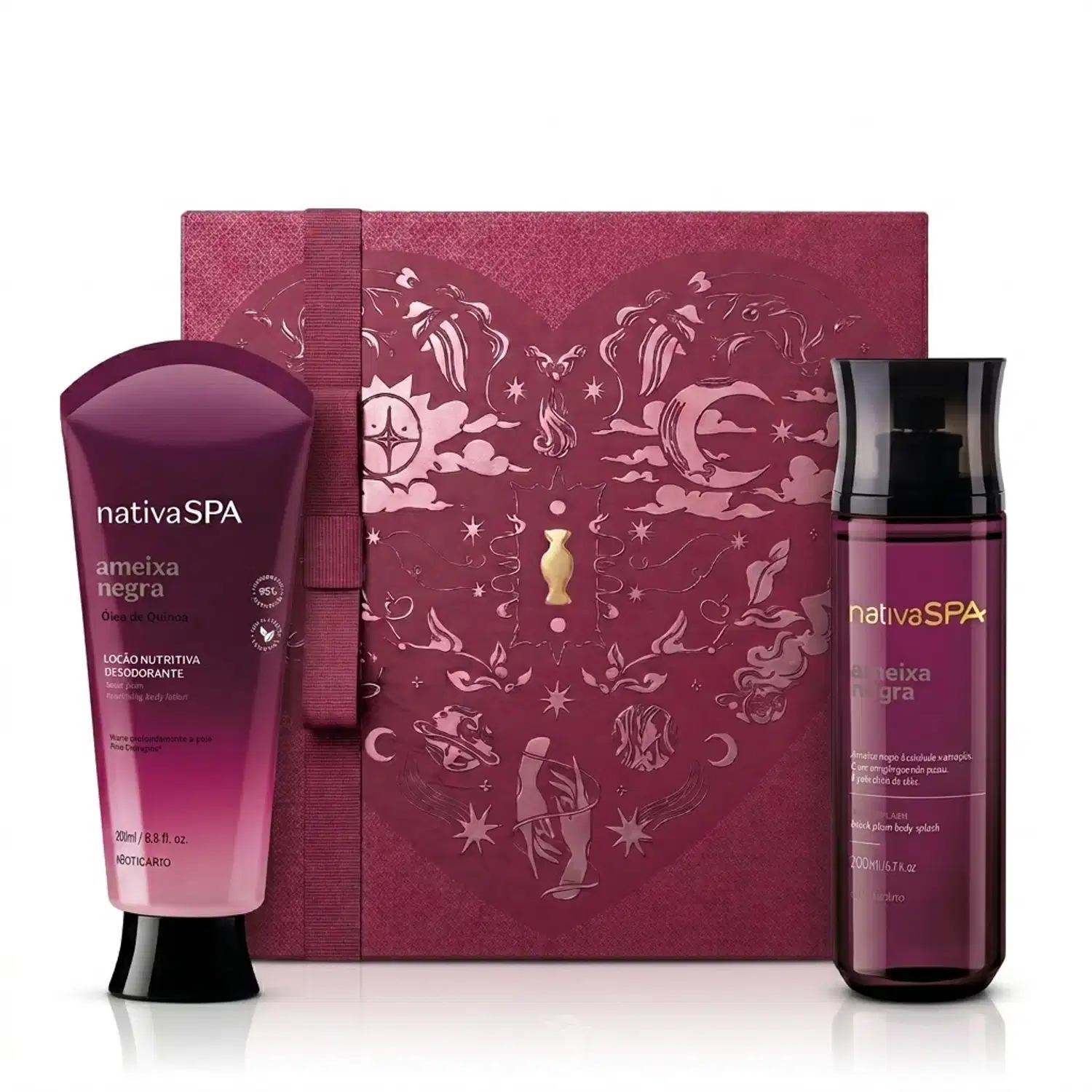 Combo Presente Nativa Spa Ameixa Negra: Body Splash 200ml + Loção Corporal 200ml