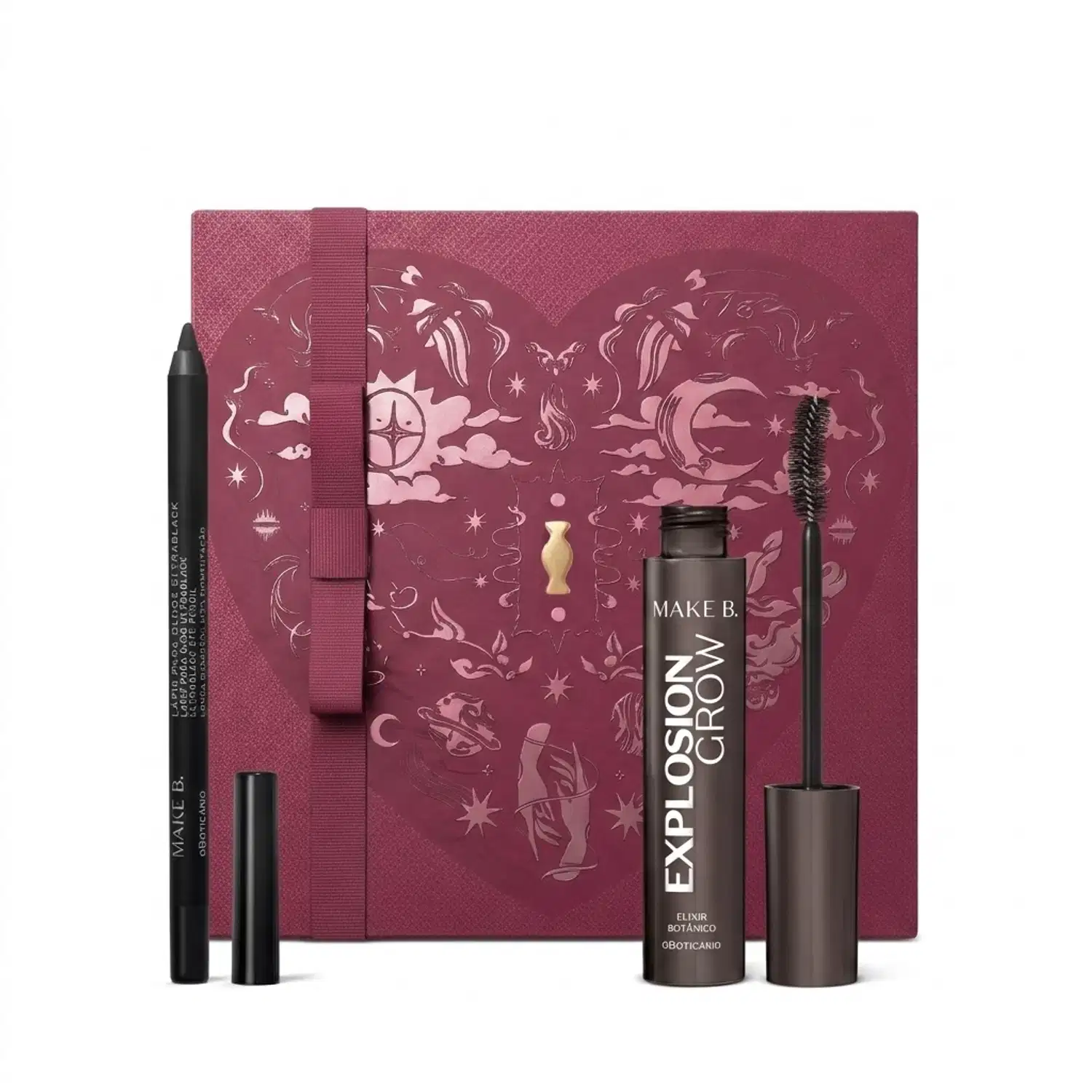Combo Presente Dia Dos Namorados Make B.: Lápis Para Olhos Preto 1,2g + Máscara De Cílios 10g