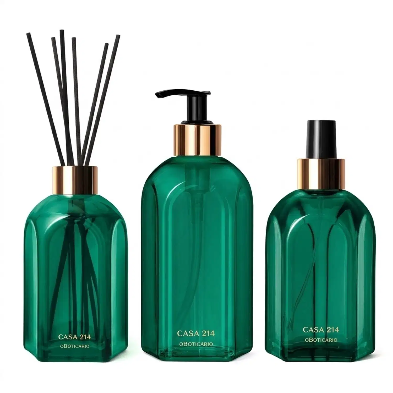 Combo Casa 214 Brisa de Cedros: Difusor de Ambiente com Varetas 250ml + Sabonete Líquido 400ml + Aromatizador de Ambiente em Spray 250ml