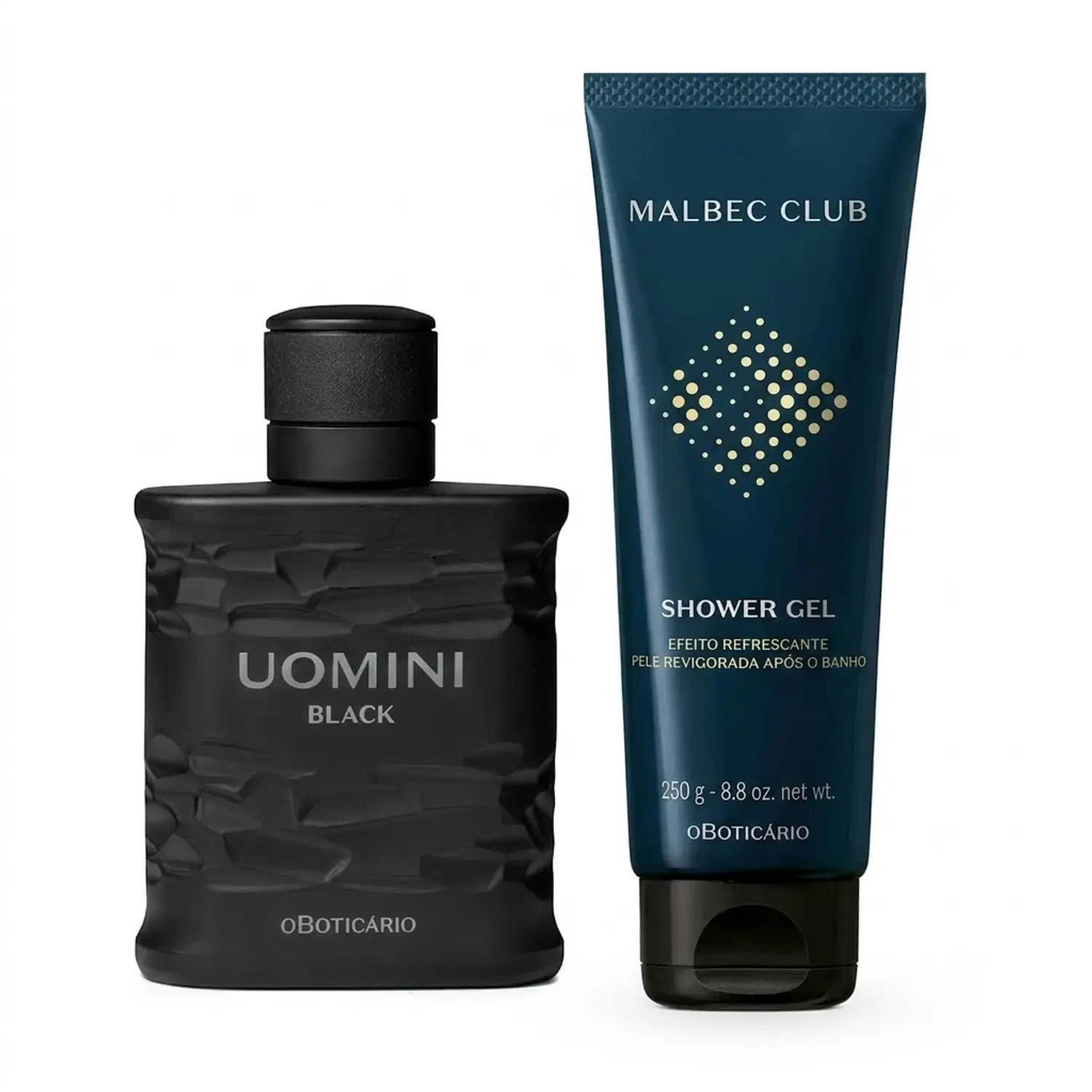 Combo Uomini Black Desodorante Colônia 100ml + Shower Gel Cabelo e Corpo Malbec Club 250g