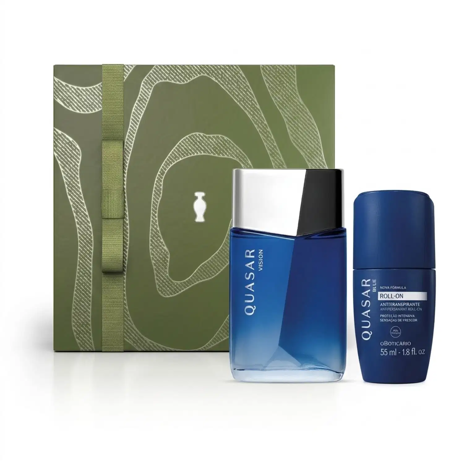 Combo Presente Dia dos Pais Quasar: Vision Desodorante Colônia 100ml + Desodorante Roll-On Blue 55ml
