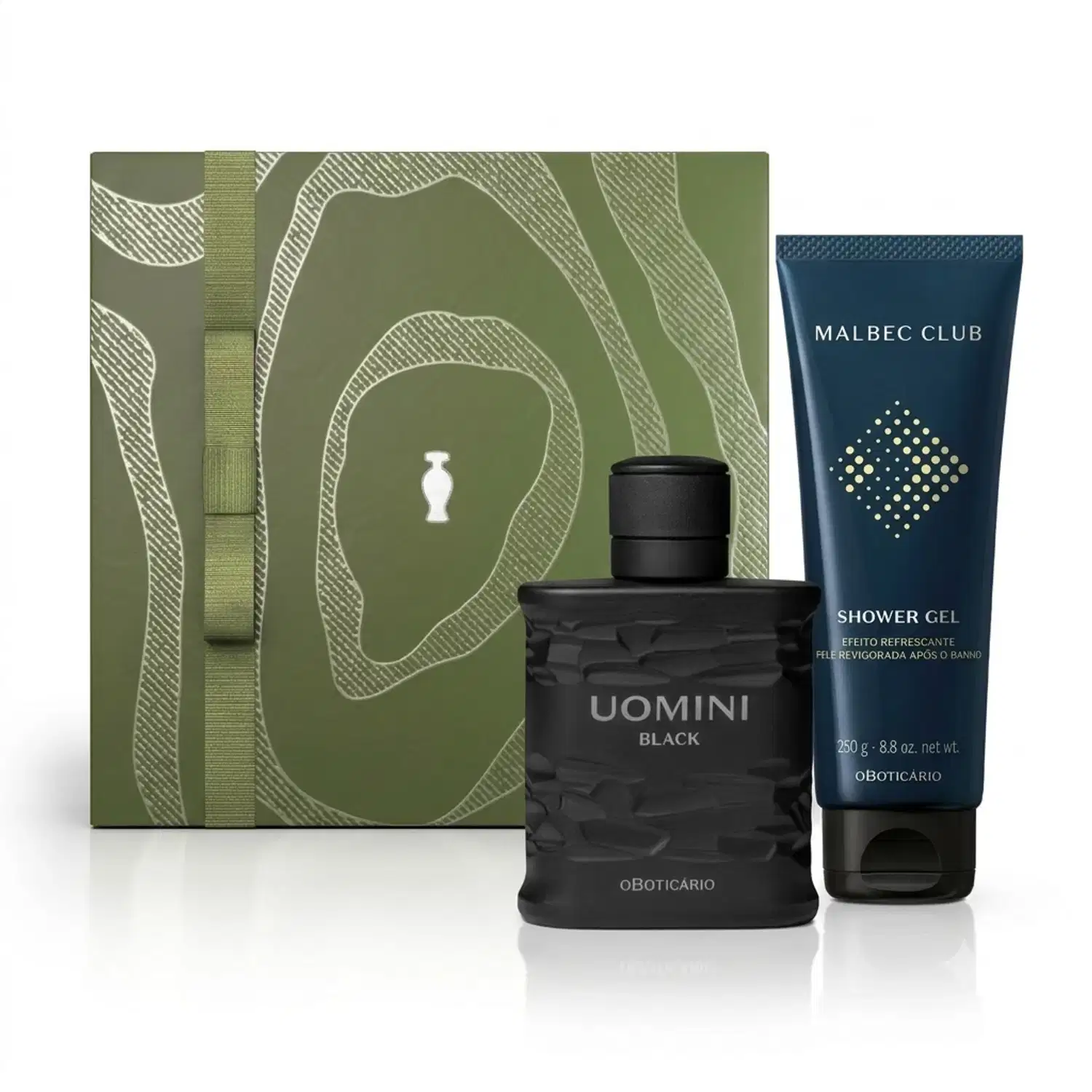 Combo Presente Dia dos Pais: Uomini Black Desodorante Colônia 100ml + Shower Gel Malbec Club 250g