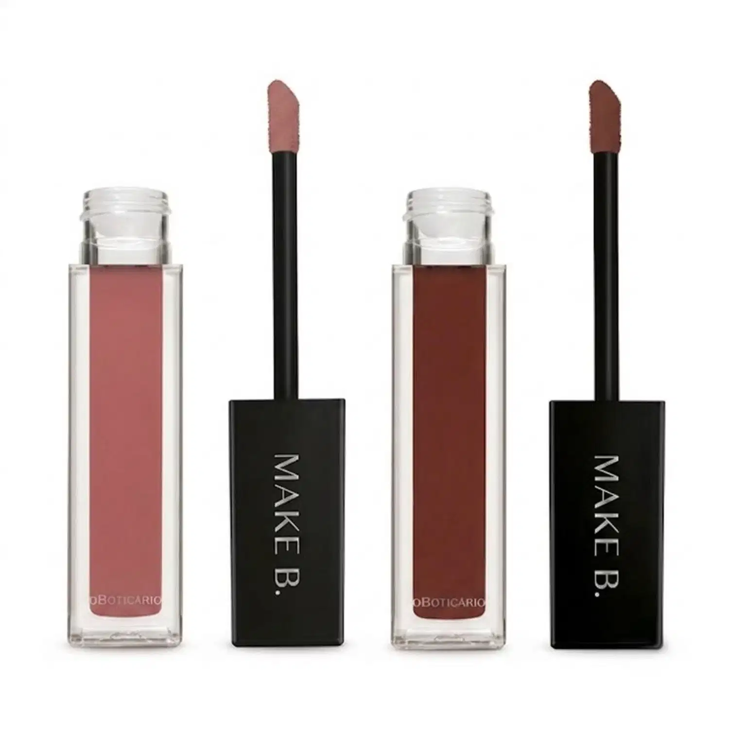 Combo Make B.: Batom Líquido Mate Rosa Deep Rose 5ml + Batom Líquido Mate Marrom Warm Cashmere 5ml