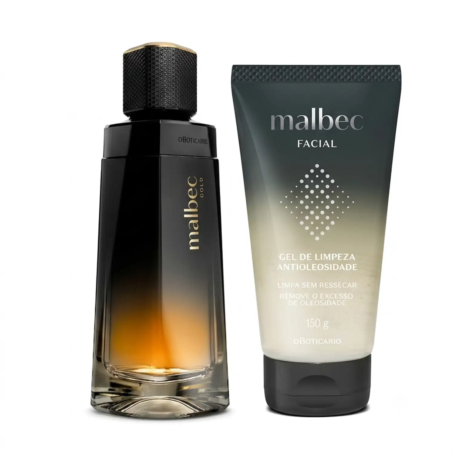 Combo Malbec Gold: Desodorante Colônia 100ml + Gel de Limpeza Facial 150g