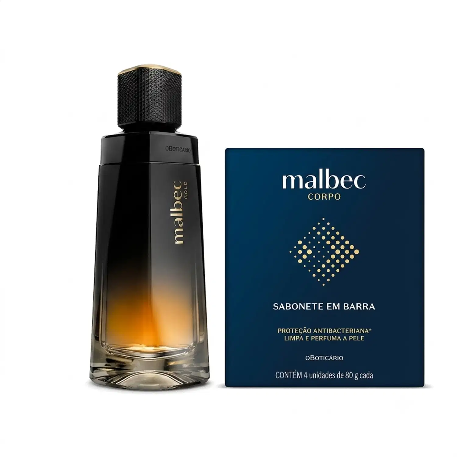 Combo Malbec: Malbec Gold Desodorante Colônia 100ml + Sabonetes Em Barra 4x80g