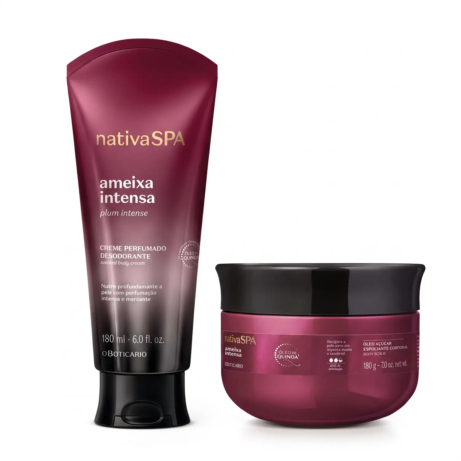 Combo Nativa Spa Ameixa Intensa: Esfoliante Corporal 180g + Creme Hidratante 180ml