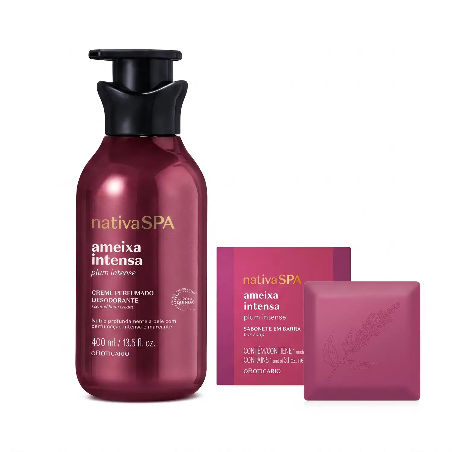 Combo Nativa Spa Ameixa Intensa: Creme Hidratante 400ml + Sabonete em Barra 90g
