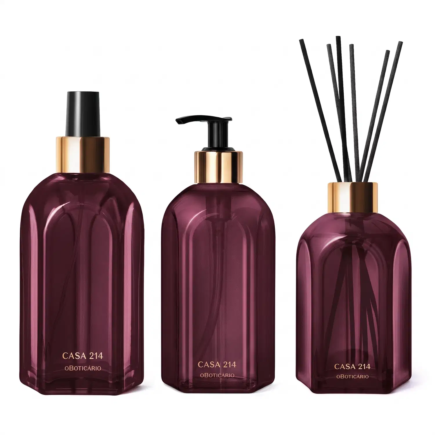 Combo Casa 214 Figo Magnífico: Aromatizador Spray 250ml + Sabonete Líquido 250ml + Difusor de Varetas 250ml > Combo Casa 214 Figo Magnífico: Aromatizador Spray 250ml + Sabonete Líquido 250ml + Difusor de Varetas 250ml